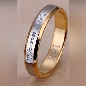 Stainless Steel 18k stamped Ring NEW COmfort fit wedding 2 tone 4mm